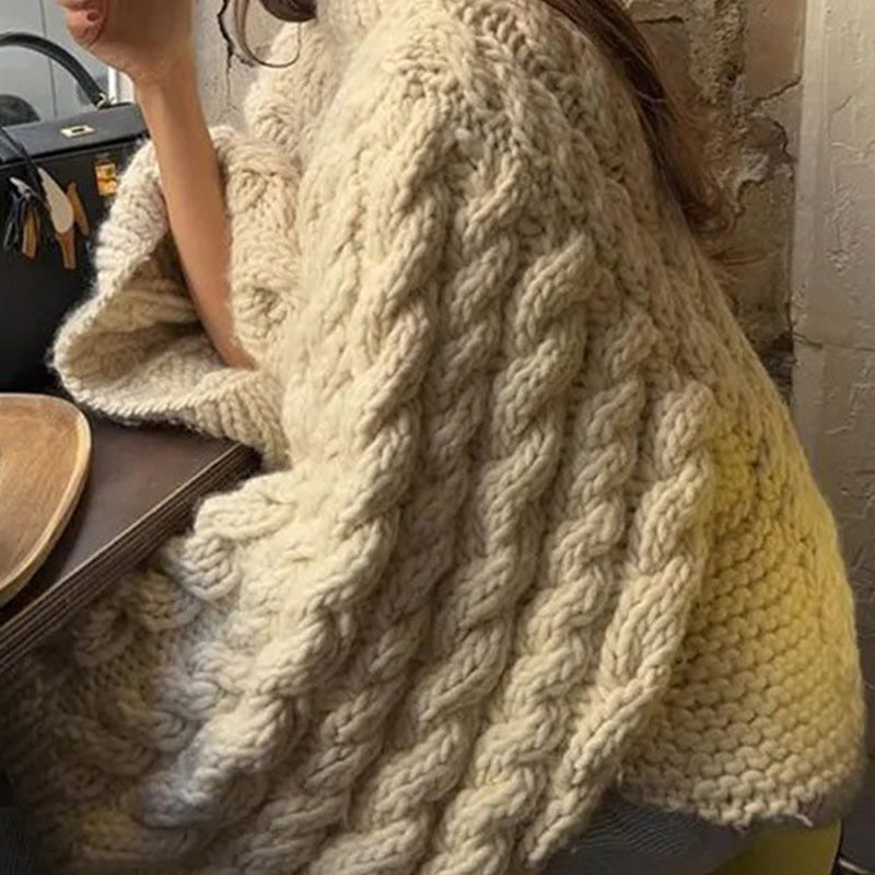 Strickpullover mit weiten Ärmeln