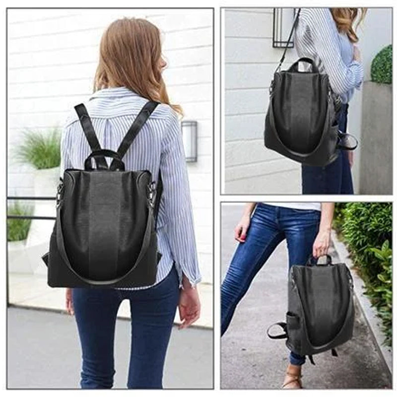 Diebstahlsicherer Lederrucksack für Damen