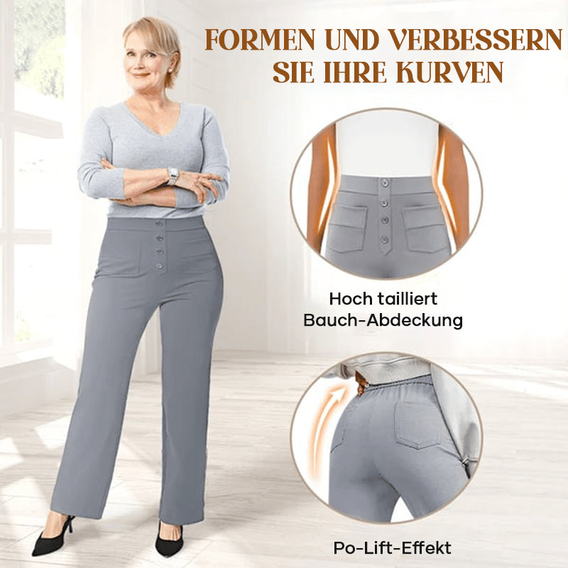 Lässige Stretchhose mit hoher Taille für Damen