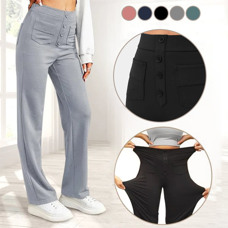 Lässige Stretchhose mit hoher Taille für Damen