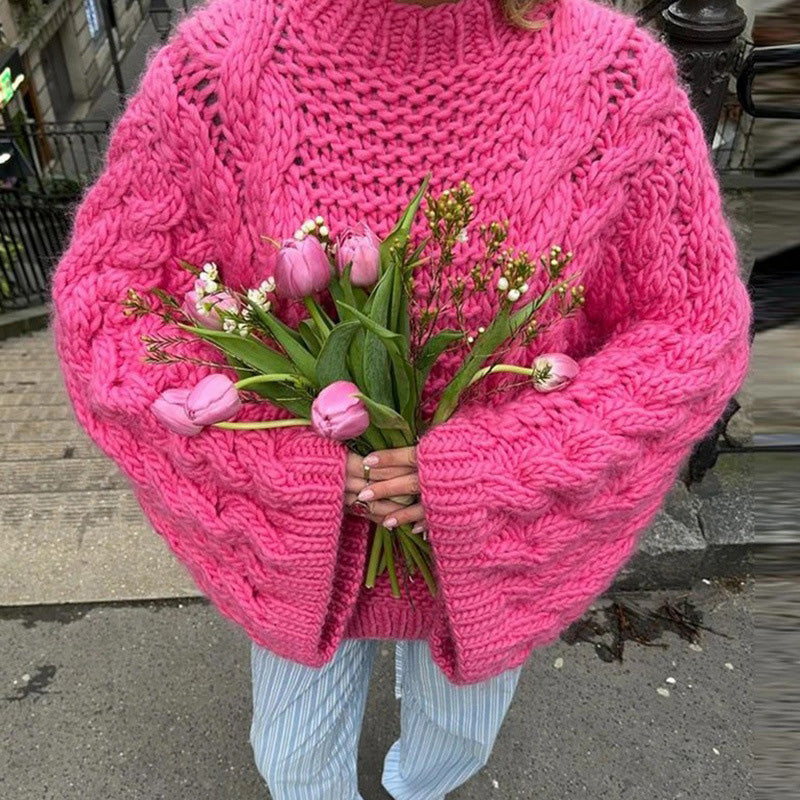 Strickpullover mit weiten Ärmeln