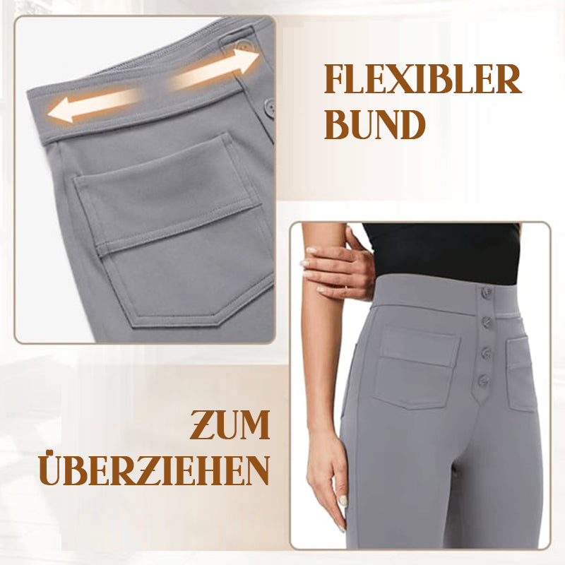 Lässige Stretchhose mit hoher Taille für Damen