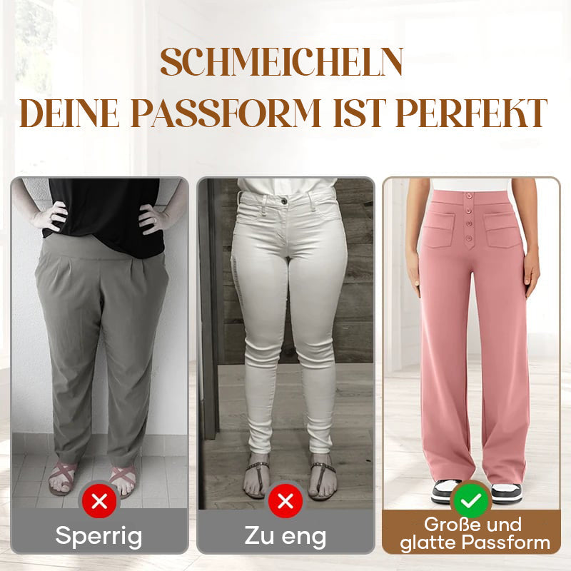 Lässige Stretchhose mit hoher Taille für Damen