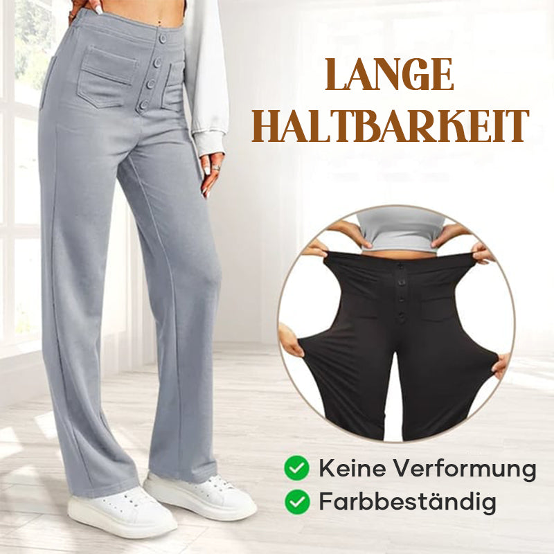 Lässige Stretchhose mit hoher Taille für Damen