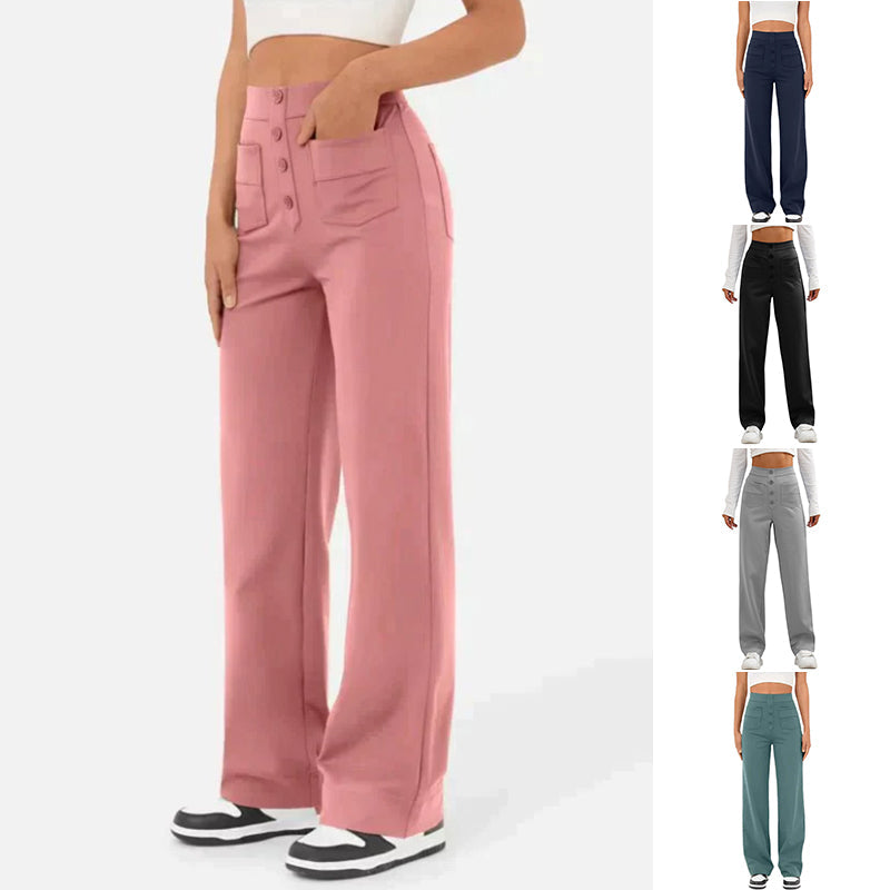 Lässige Stretchhose mit hoher Taille für Damen