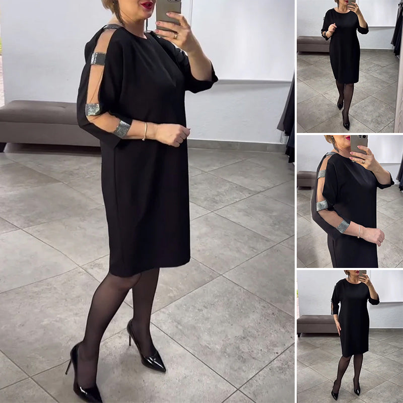 Lässiges, modisches Kleid mit Netzstoff