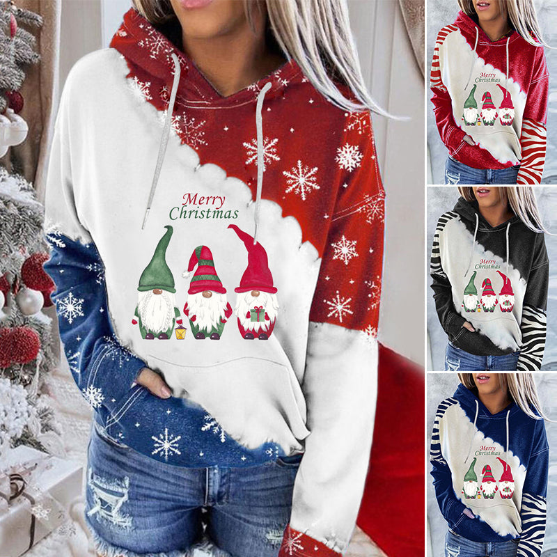 Lässiger Hoodie mit Weihnachtsmotiv