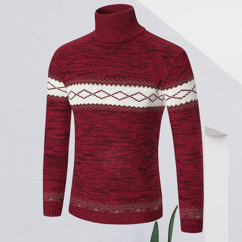 Modischer Einfacher Strickpullover mit Rautenmuster für Herren