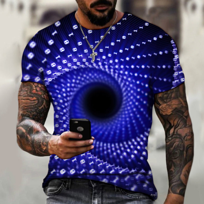 Lässiges Kurzärmliges T-Shirt mit 3D-Digitaldruck für Herren