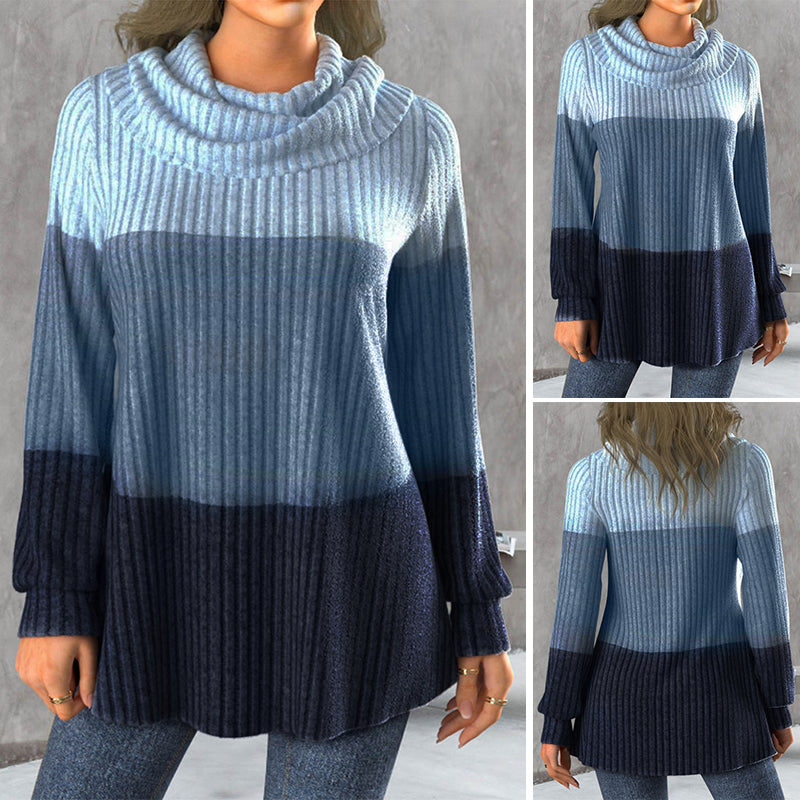 Lockerer Pullover mit Farbeblock-Print