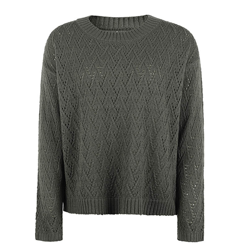 Sexy Einfarbiger Strickpullover